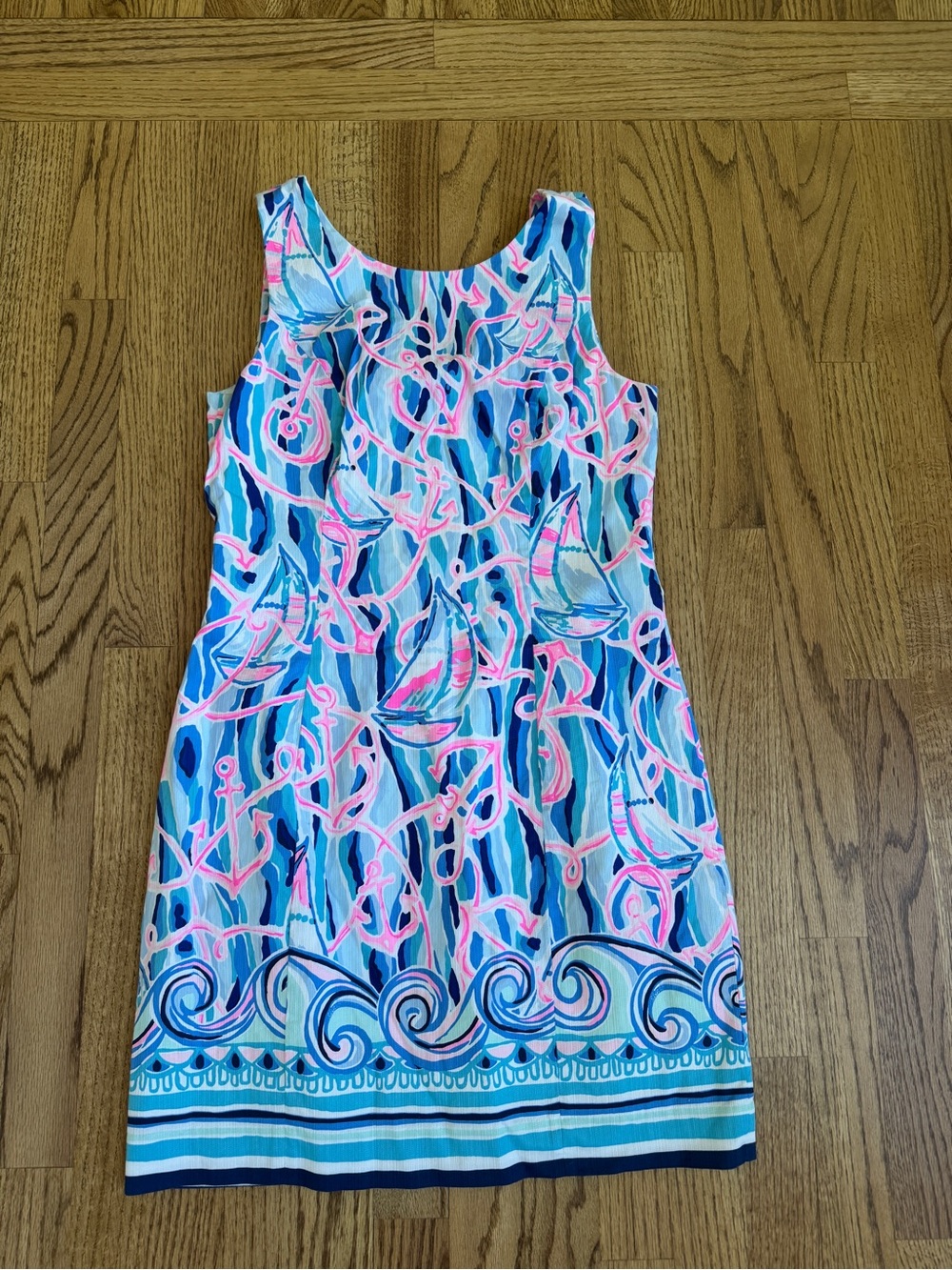 Lilly Pulitzer Blue Mila Stretch Shift Dress in Reel  Nauti. Size 4.